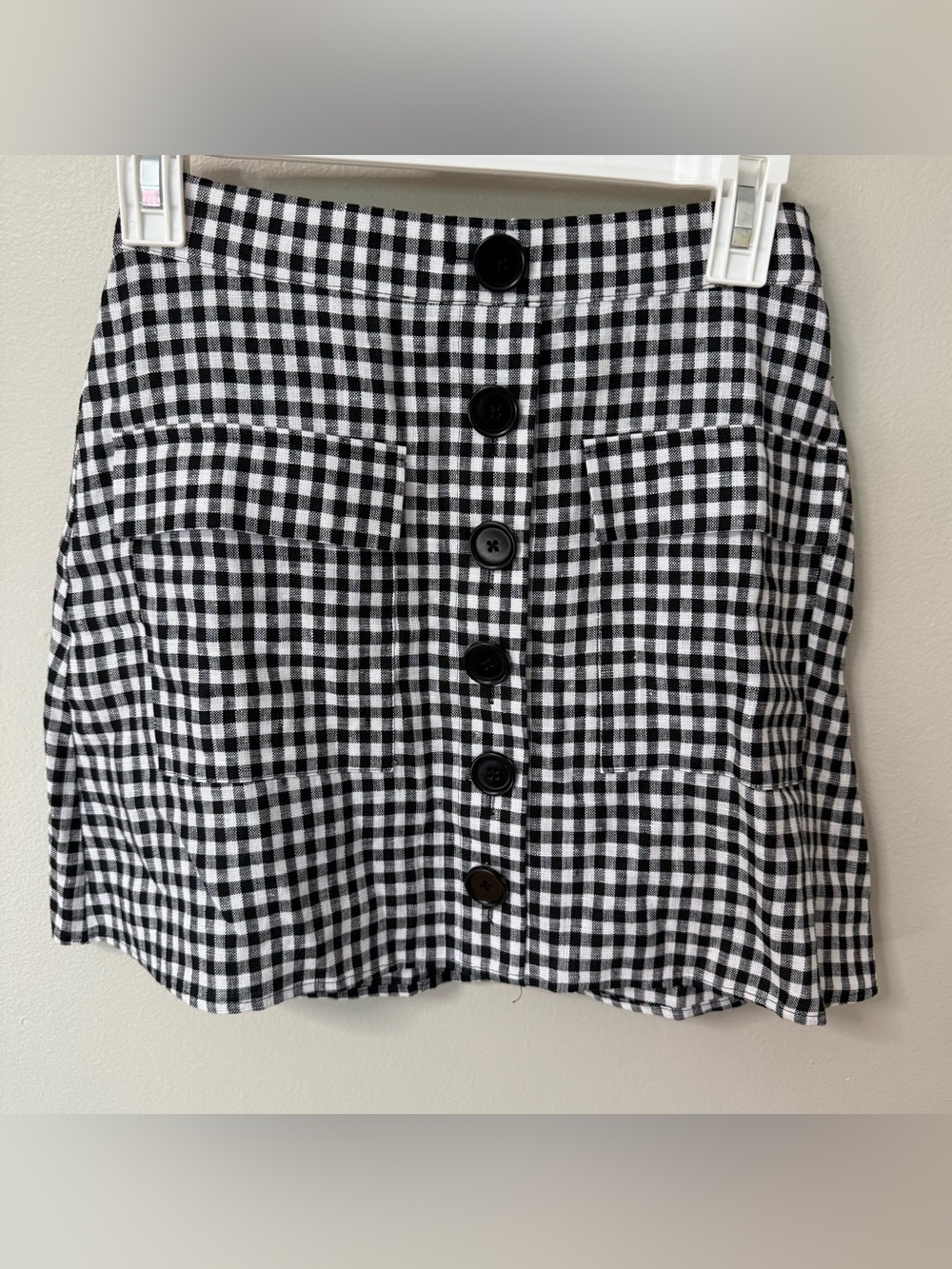 Reformation Maeve Linen Skirt Small 0 Pockets Check Gingham Cottage